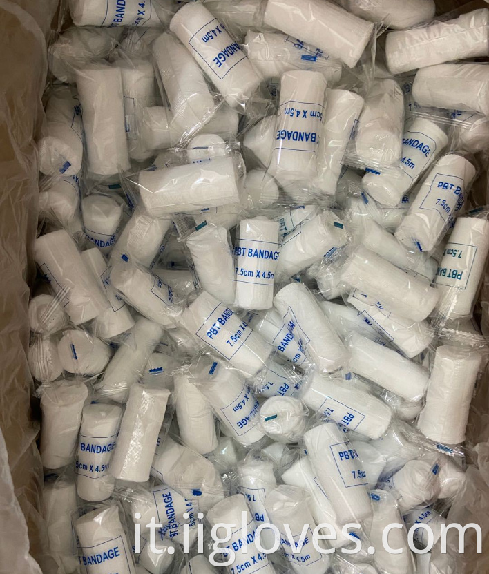 Banda di garza di bendaggio PBT conforme elastico esterno elastico